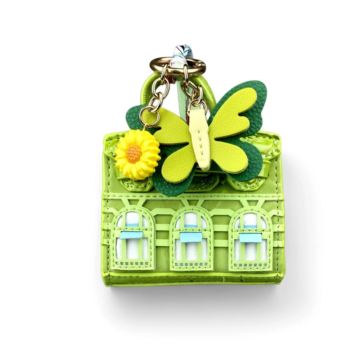 10 Colors Cute House-Shaped PU Velvet Leather Mini Earphone Bag Coin Purse Keychain Bag Charm-Mini Bag For Bag Decoration