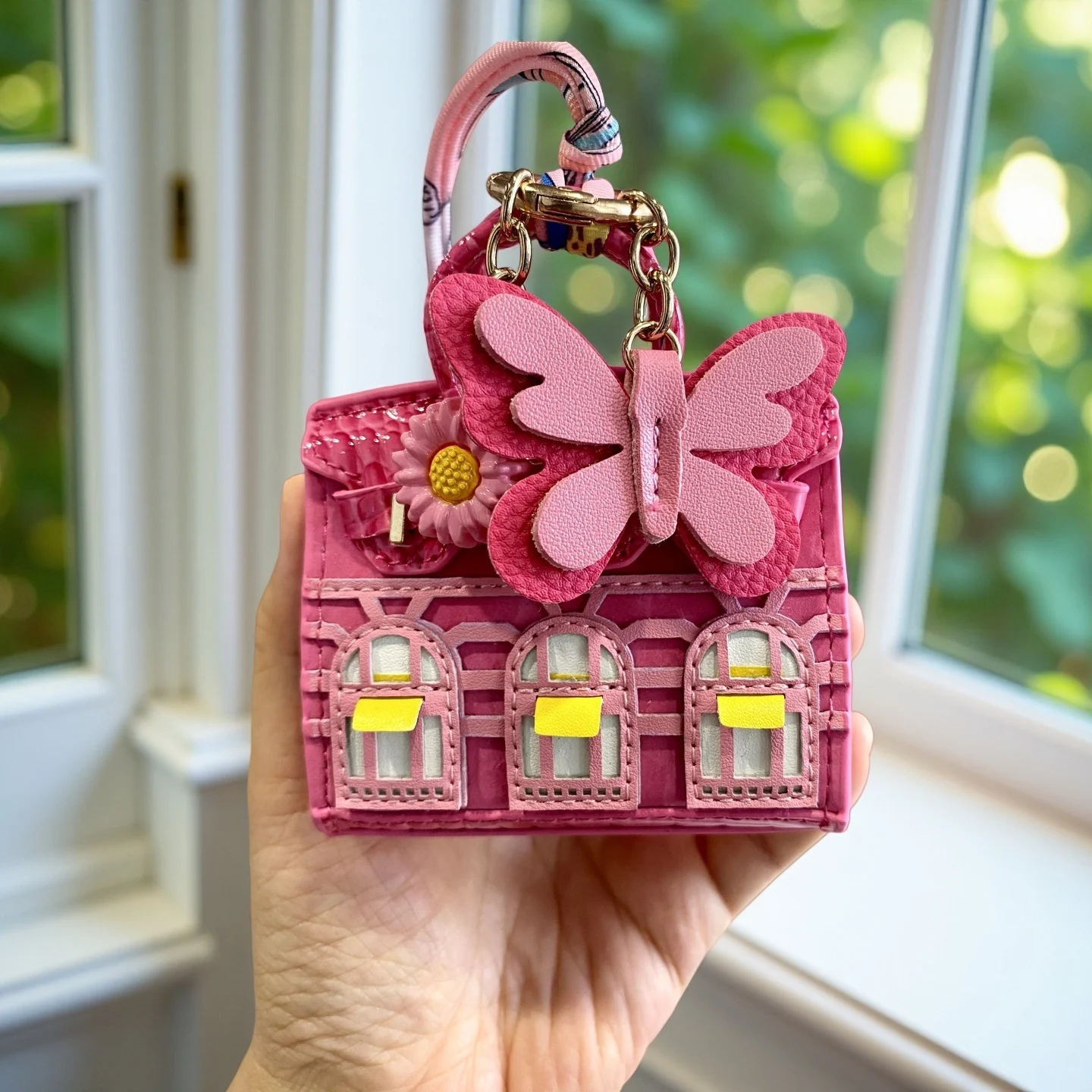 10 Colors Cute House-Shaped PU Velvet Leather Mini Earphone Bag Coin Purse Keychain Bag Charm-Mini Bag For Bag Decoration