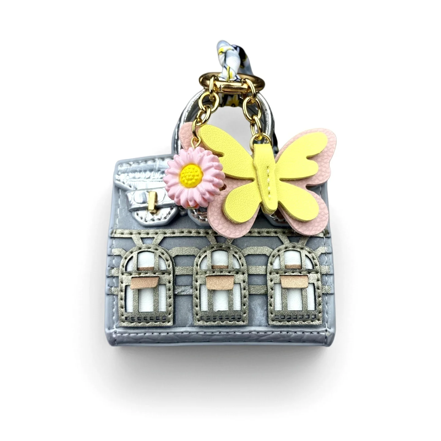 10 Colors Cute House-Shaped PU Velvet Leather Mini Earphone Bag Coin Purse Keychain Bag Charm-Mini Bag For Bag Decoration