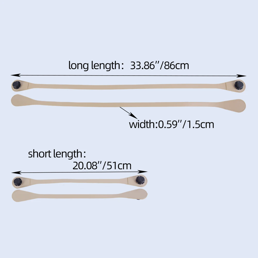 New 1 Pair Long Short Obag Handles Smooth Surface Pu Leather Shoulder Hand Held Straps 86cm 51cm Bag Accessories for O Bag