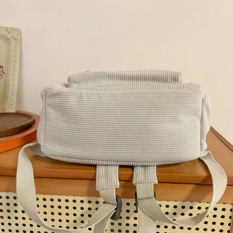 Cozy Corduroy Mini Backpack Multi-Color Adjustable-Strap Lightweight for Daily Outings Casual Stylish Functional Bag