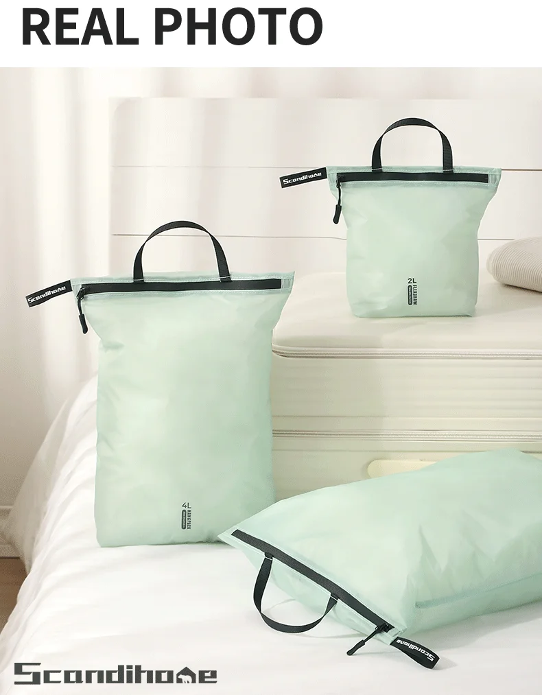 Waterproof Wet Dry Bag for Swimsuit Travel Beach Pool Gym Lightweight Nylon Zipper Organizer Shoe Toiletry Storage Pouch