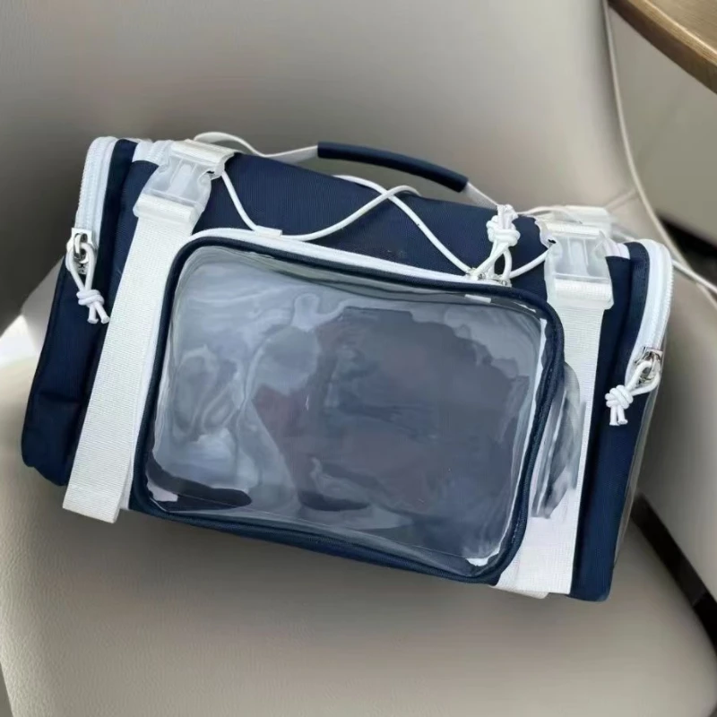 New Y2K Ita Shoulder Bag Large Capacity Sports Crossbody Bag Cute Girls Transparent Messenger Bag DIY Display Commuter Handbags