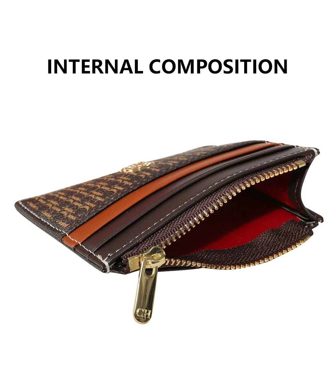 Portable Women's Wallet Exquisite Urine Decoration Durable and Elegant Brand Design Letter Decoration Zipper Card Bag