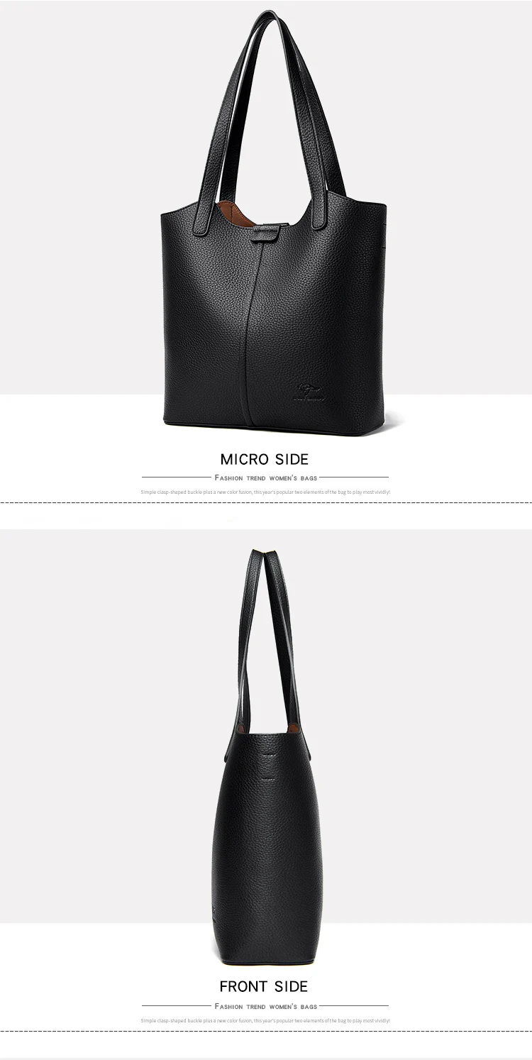 Genuine Brand High End Soft Pu Leather Shoulder Bag For Women Casual Tote Bag Female Purse Simple Design Handbag Commuting Sac