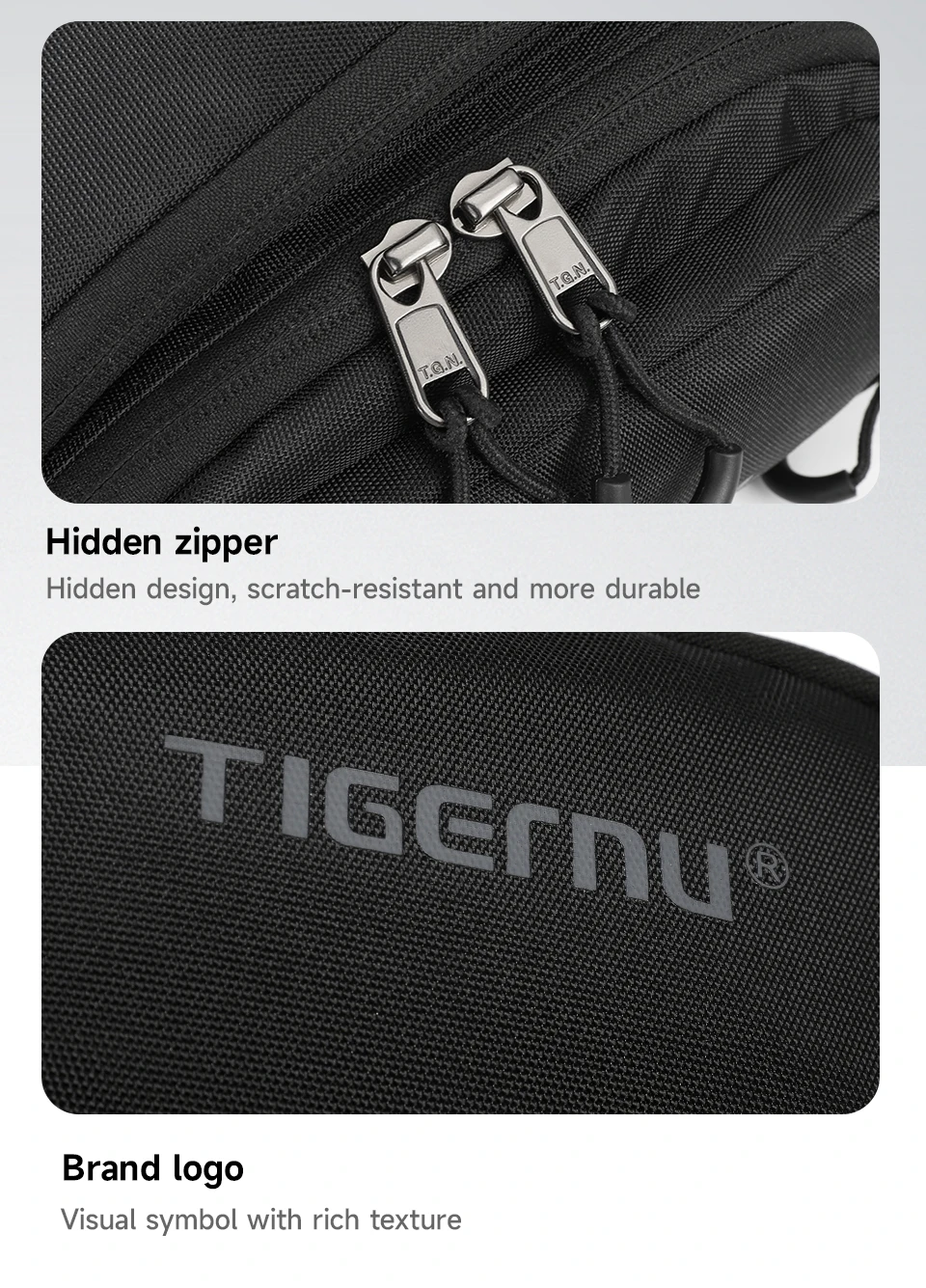 Tigernu Chest Bags Men's Shoulder Bag Fanny Packs For Men Hip Sack Crossbody Bag Men Sling Bag Men's Breasts Tactical Bags Male