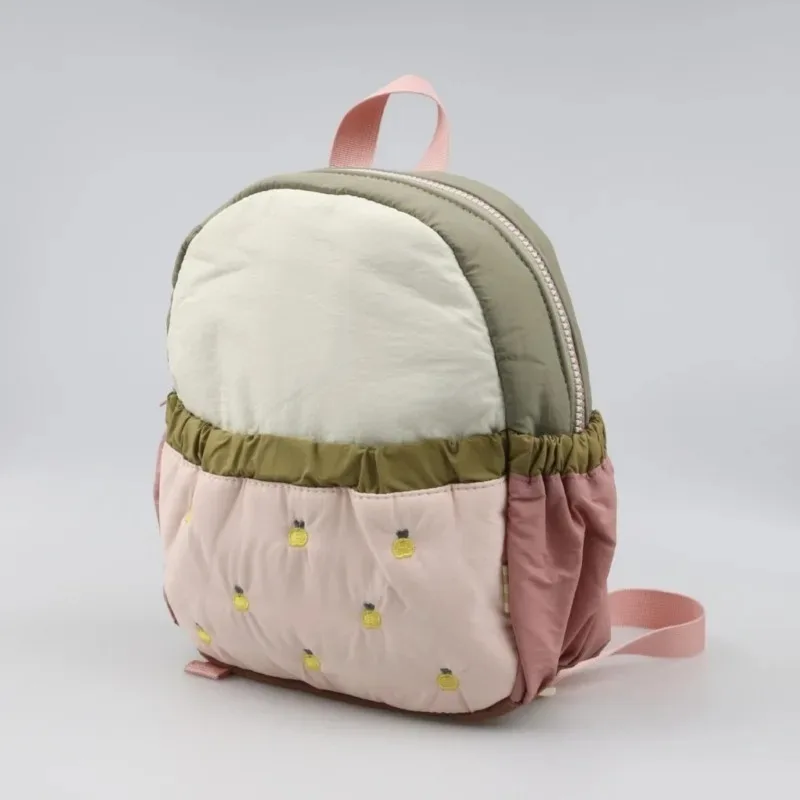 2026 New Cute Orange Apple Embroidered Women's Backpack Soft Lightweight, Fashionable Large Capacity Cartoon Student Bag