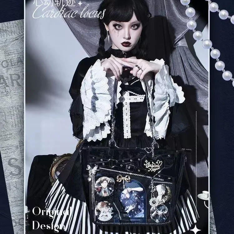 New Original Spicy Girl Cool Ita Bag Large Capacity Transparent Pain Layer Crossbody Bag Love Chain Ulzzang Shoulder Bag