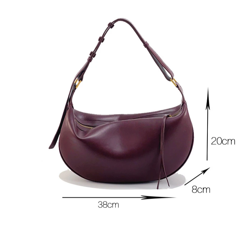 Dumpling Crescent Armpit Bag for Women Large Capacity Shoulder Bags FashionPU Leather Crossbody Bags Trendy Purse Handbag