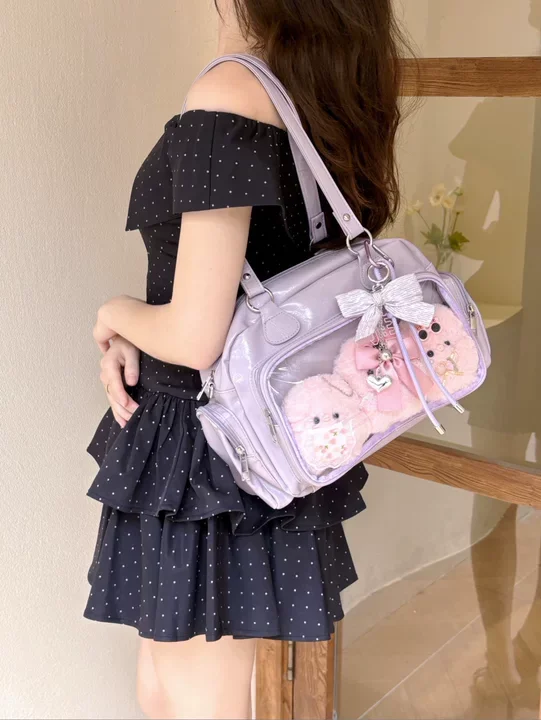 Cute Bar Ita Bag, 3-Color Versatile Bowling Bag, Portable Crossbody & Backpack, New Arrival