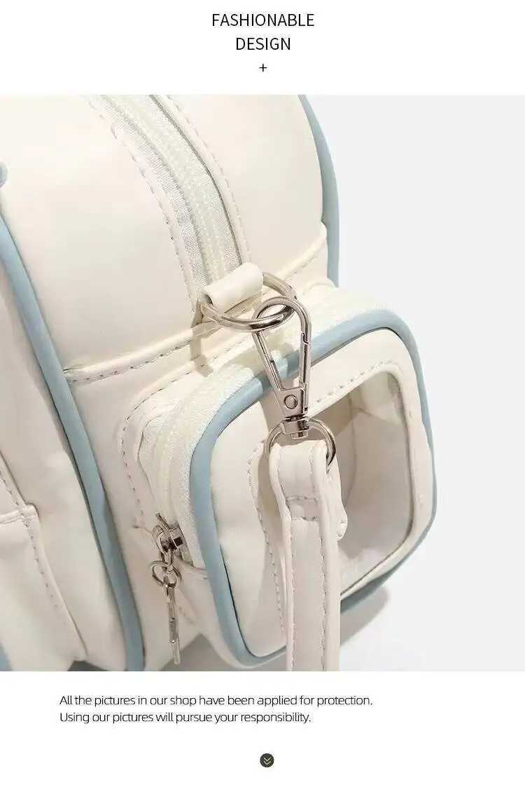 New Y2K Korean Kawaii Cat Ita Bag Cute PU Shoulder Bag Girls Transparent Pocket Harajuku Crossbody Bag Women's Fashion Backpacks