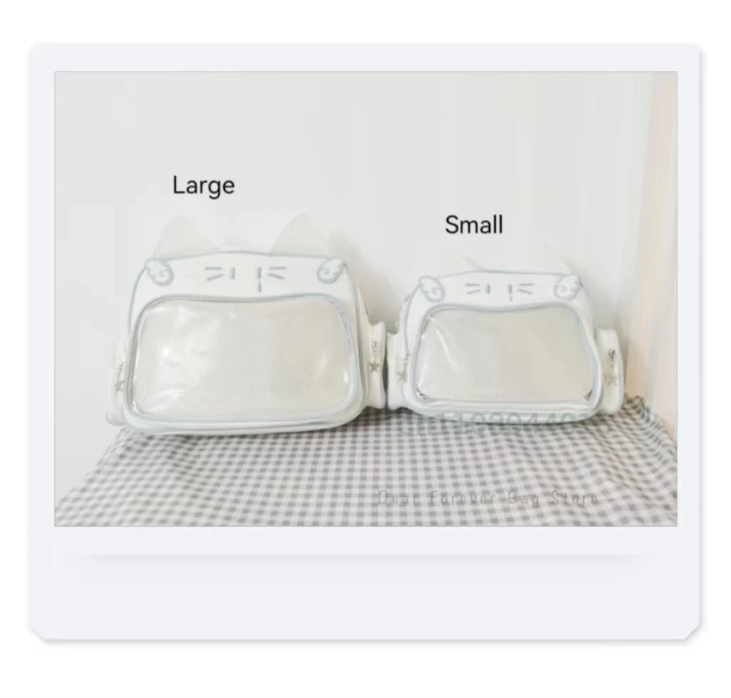 New Y2K Korean Kawaii Cat Ita Bag Cute PU Shoulder Bag Girls Transparent Pocket Harajuku Crossbody Bag Women's Fashion Backpacks