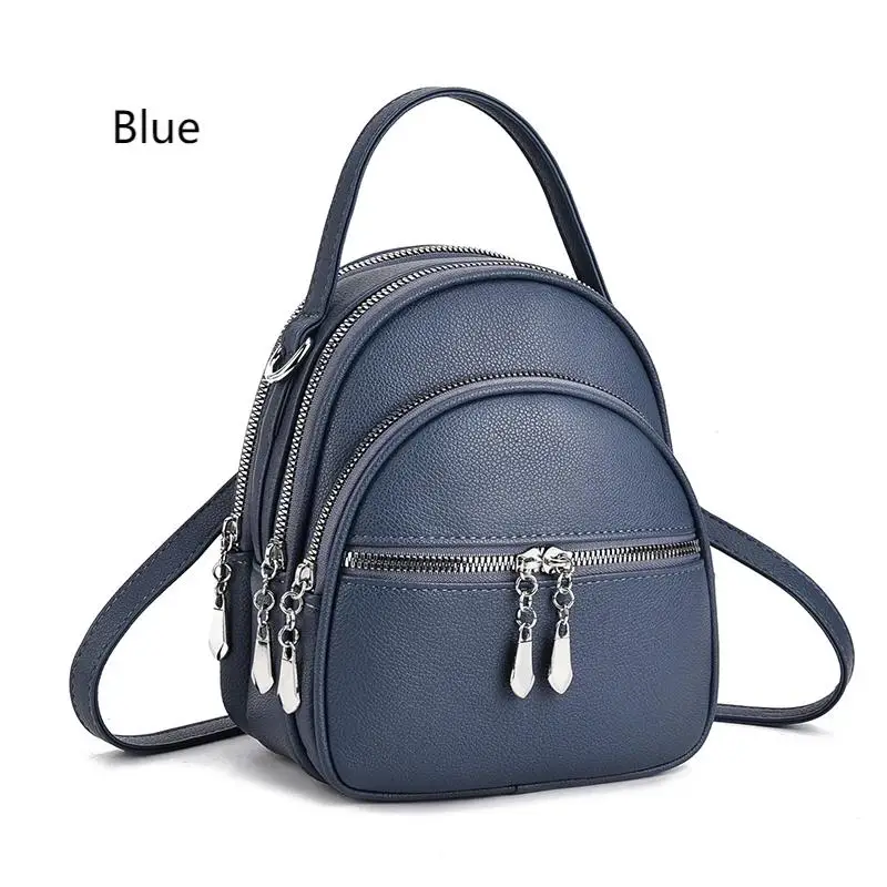 A High-Quality Multi-Functional Small Backpack for Ladies, a New Mini Handbag in Solid Color, with a Casual School Style