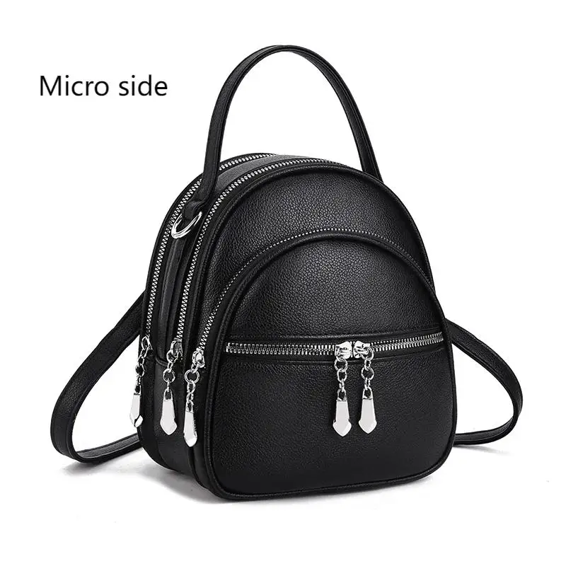 A High-Quality Multi-Functional Small Backpack for Ladies, a New Mini Handbag in Solid Color, with a Casual School Style
