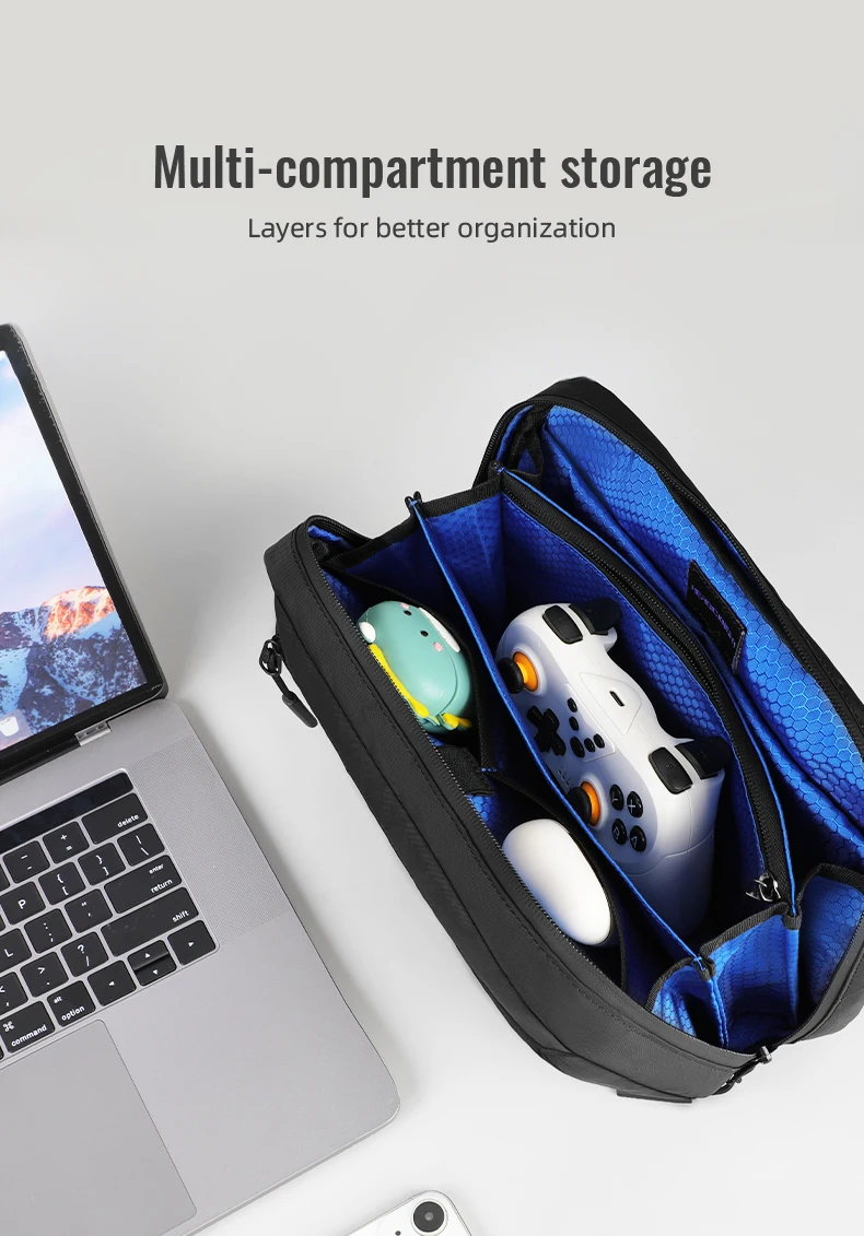 HcanKcan Men's Shoulder Bag Lightweight Crossbody Bag Multiple Pockets Waterproof X-Pac Fabric Travel Bag Portable Storage Bag