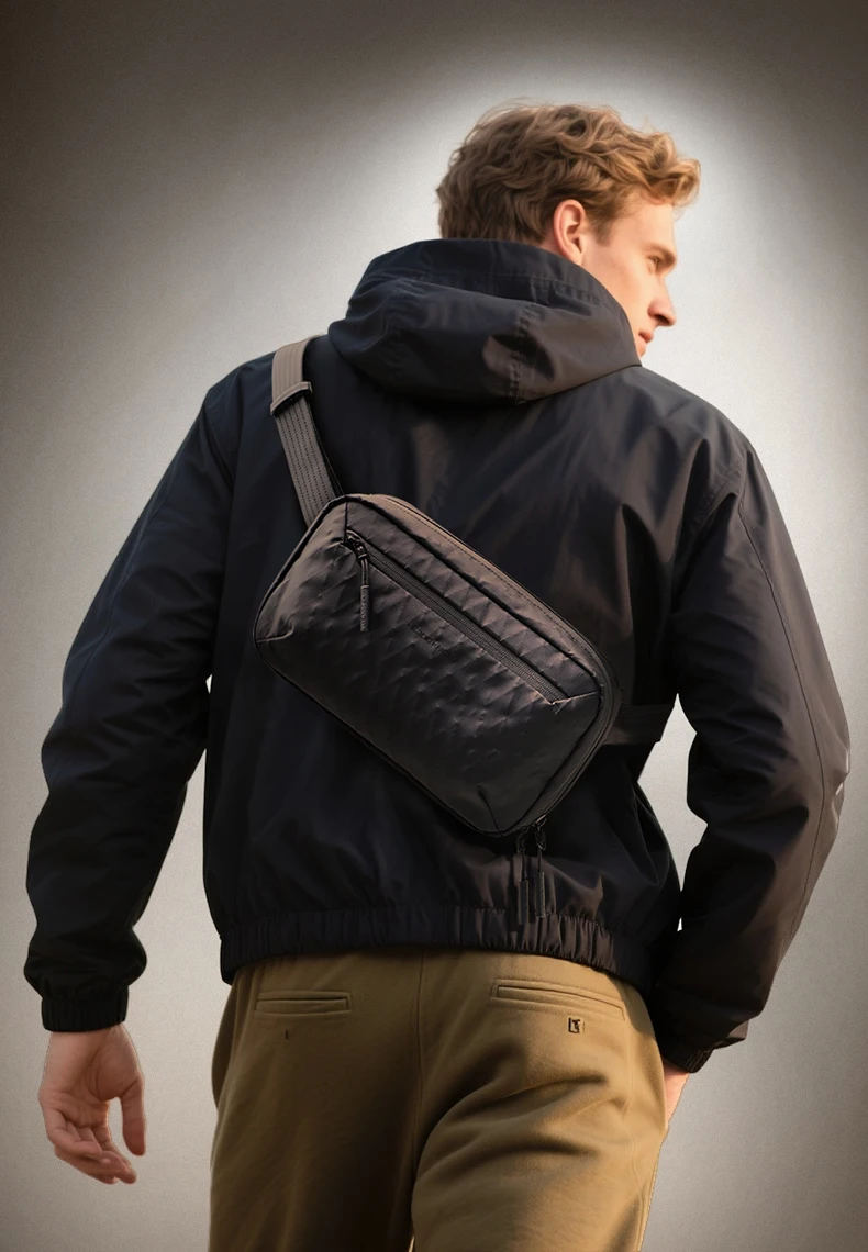 HcanKcan Men's Shoulder Bag Lightweight Crossbody Bag Multiple Pockets Waterproof X-Pac Fabric Travel Bag Portable Storage Bag
