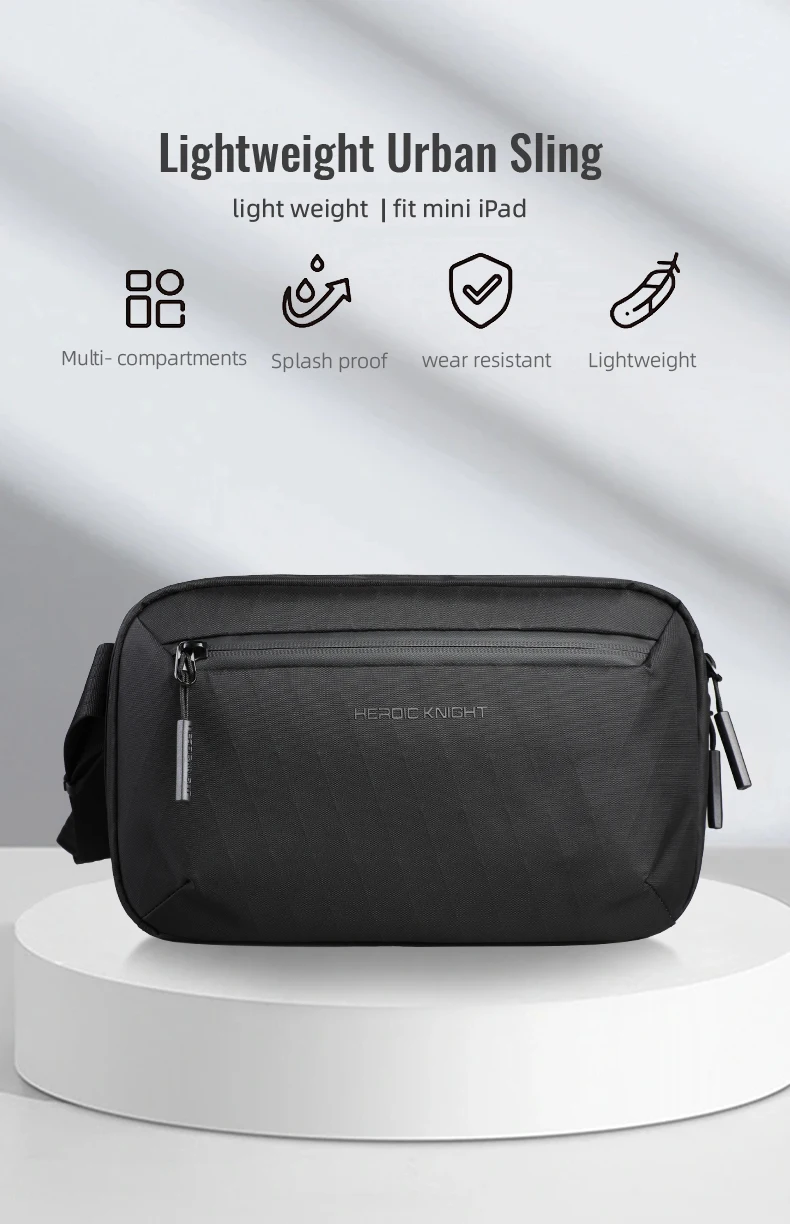 HcanKcan Men's Shoulder Bag Lightweight Crossbody Bag Multiple Pockets Waterproof X-Pac Fabric Travel Bag Portable Storage Bag