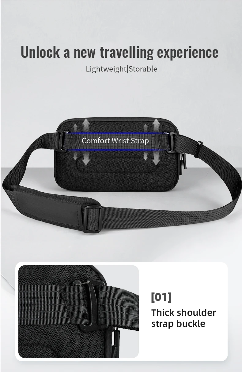 HcanKcan Men's Shoulder Bag Lightweight Crossbody Bag Multiple Pockets Waterproof X-Pac Fabric Travel Bag Portable Storage Bag