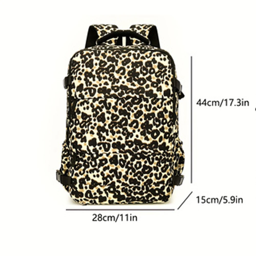New Leopard Print Backpack with Large Capacity, Lightweight Travel Backpack, High Aesthetic Value, Commuting Computer Bag
