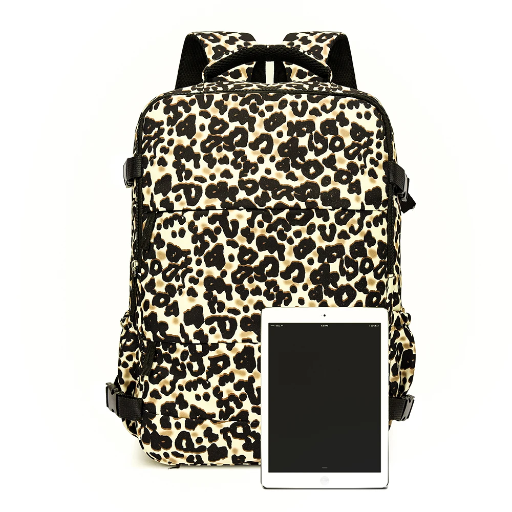 New Leopard Print Backpack with Large Capacity, Lightweight Travel Backpack, High Aesthetic Value, Commuting Computer Bag