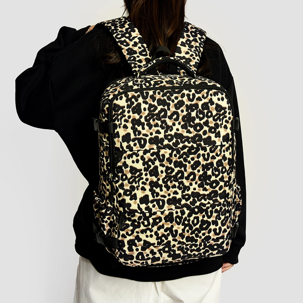 New Leopard Print Backpack with Large Capacity, Lightweight Travel Backpack, High Aesthetic Value, Commuting Computer Bag