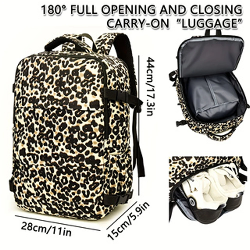 New Leopard Print Backpack with Large Capacity, Lightweight Travel Backpack, High Aesthetic Value, Commuting Computer Bag
