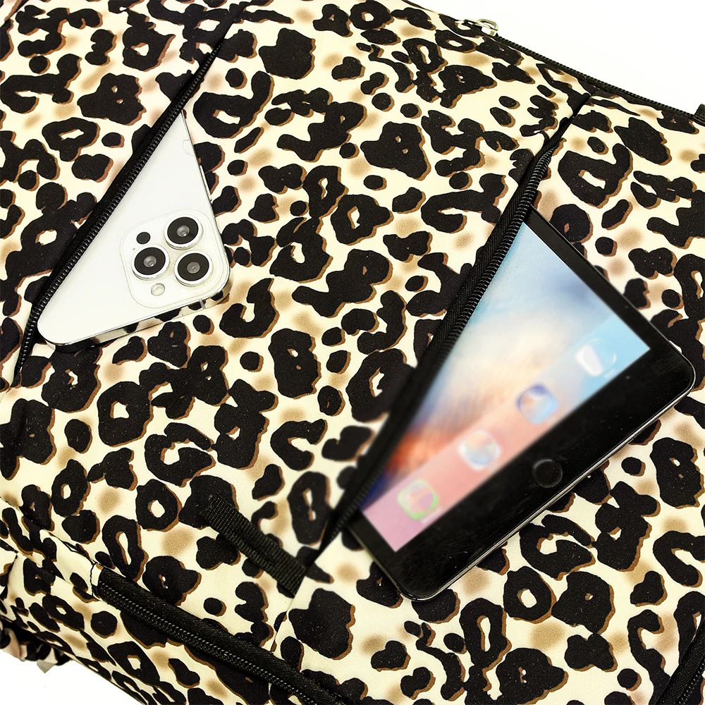 New Leopard Print Backpack with Large Capacity, Lightweight Travel Backpack, High Aesthetic Value, Commuting Computer Bag