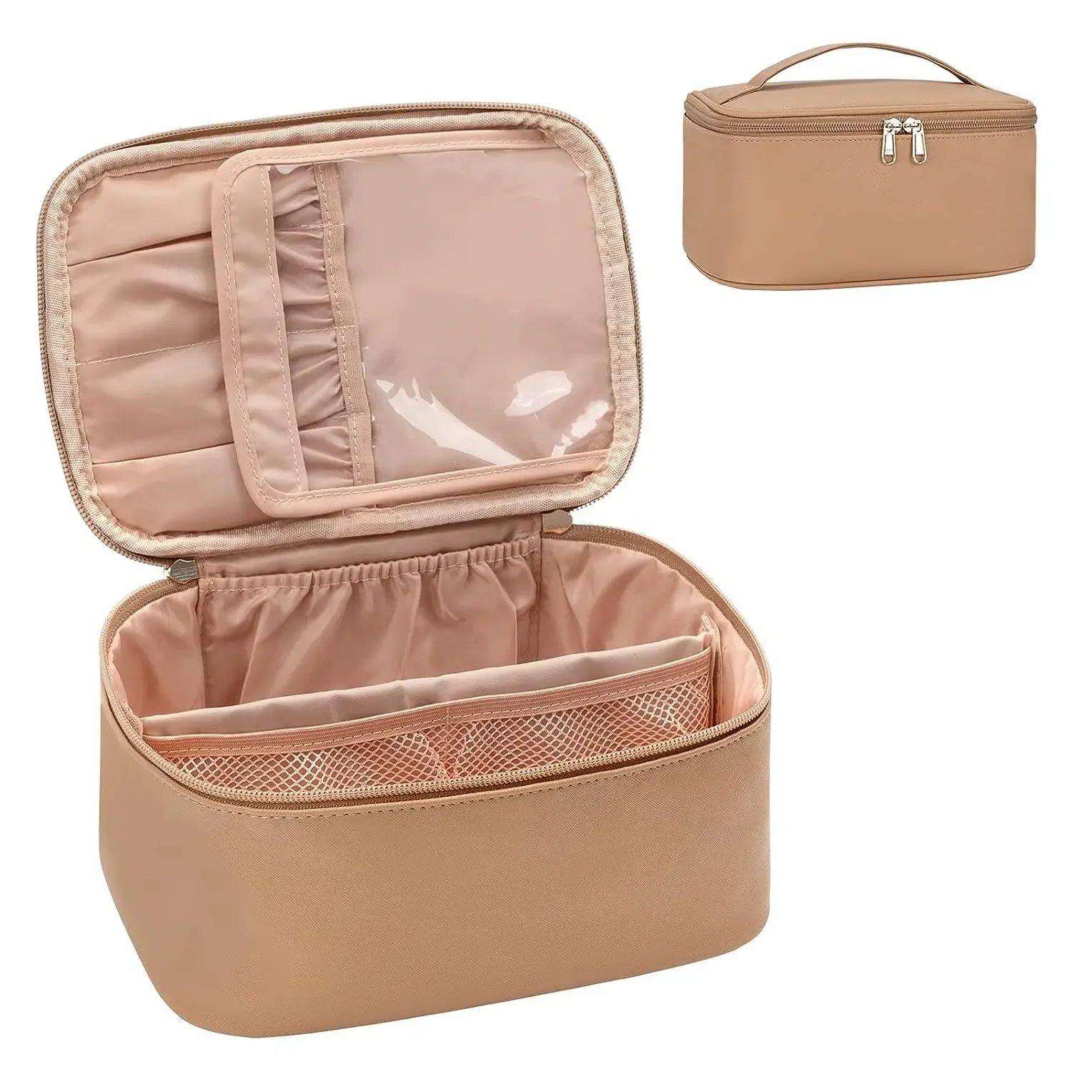 Large Capacity PU Waterproof Toiletry Storage Bag Women's Fashion Travel Portable Cosmetics Bag for Women Men
