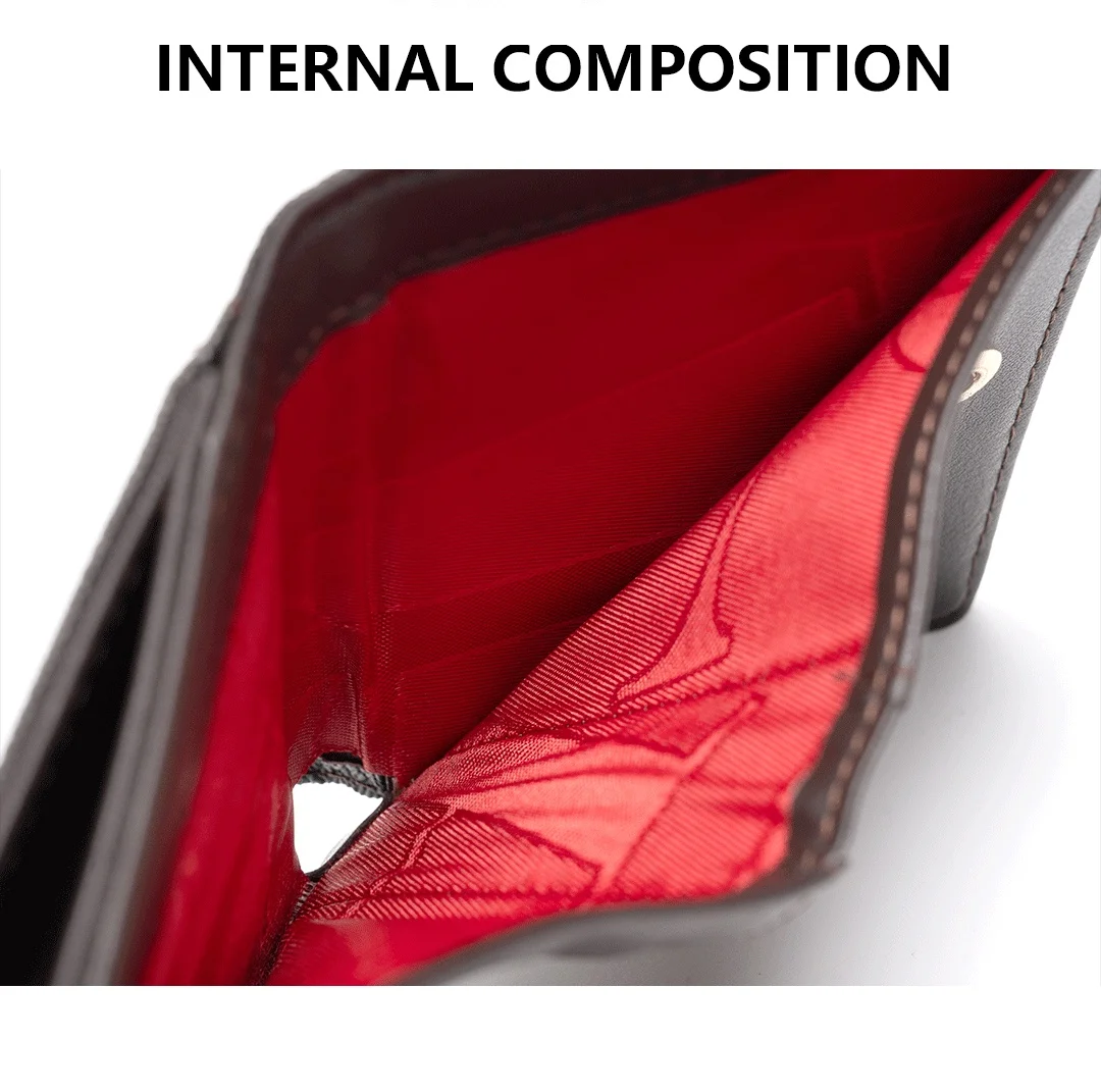 CH Women Short Wallet Vintage Printed Coin Purse Small Leather Wallet Card Holder Foldable Clutch Purse with Lock Buckle