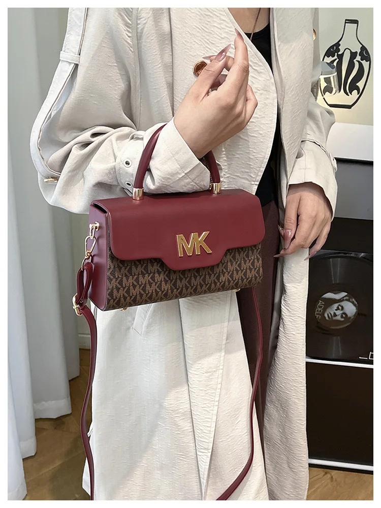 Michael Kors Women's Fashionable Crossbody Single Shoulder Handbag MK Classic Letter Multifunctional Small Square Bag