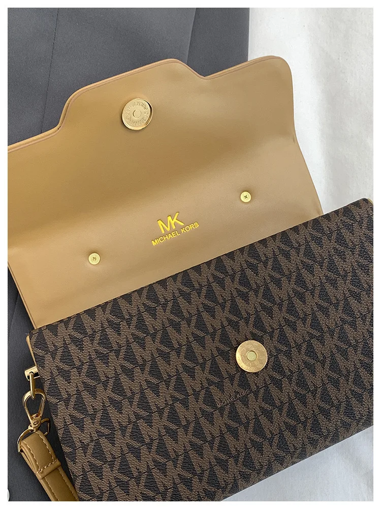 Michael Kors Women's Fashionable Crossbody Single Shoulder Handbag MK Classic Letter Multifunctional Small Square Bag