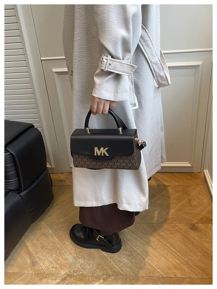 Michael Kors Women's Fashionable Crossbody Single Shoulder Handbag MK Classic Letter Multifunctional Small Square Bag