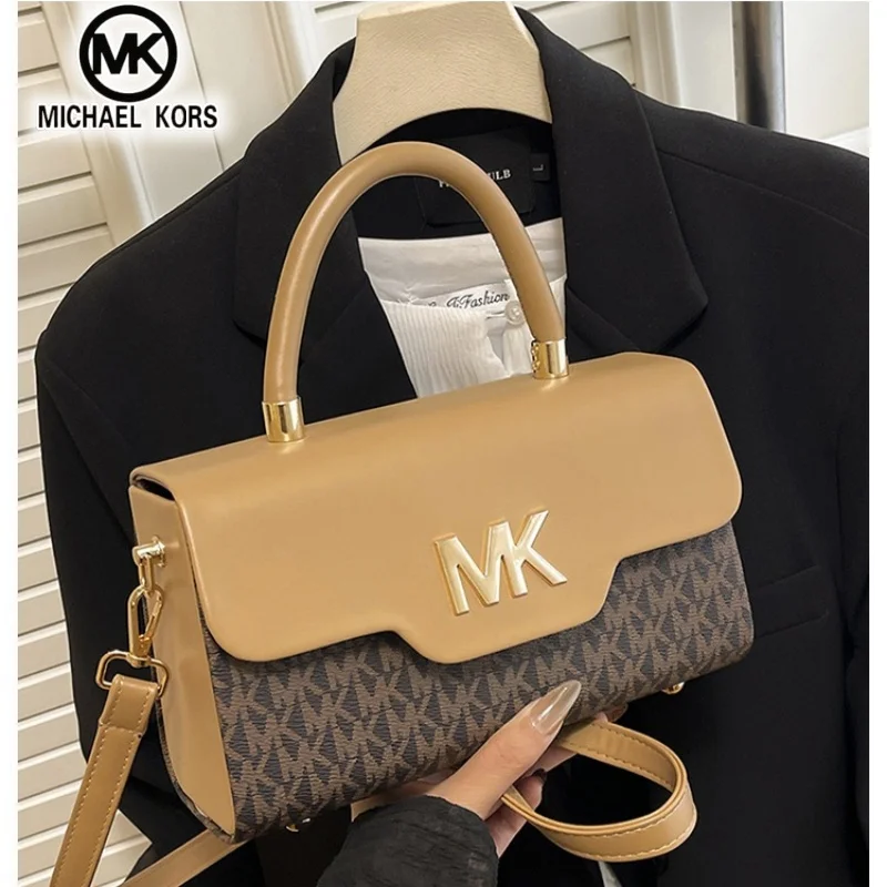 Michael Kors Women's Fashionable Crossbody Single Shoulder Handbag MK Classic Letter Multifunctional Small Square Bag