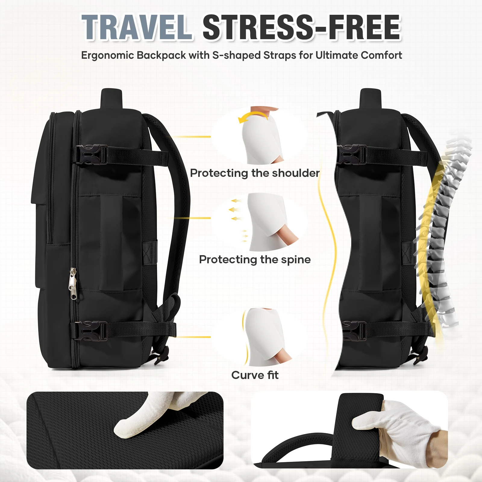 Ryanair 40x30x20 Luggage Cabin Bag, 40x30x20 Bag Men Women 15.6inch Laptop Bag Business Travel Backpack,College School Backapck