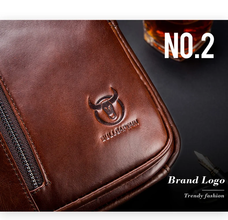 BULLCAPTAIN Men's Genuine Leather Chest Bag Fashion Leisure Multifunctional Crossbody Bag Music Chest Bag Men's Chest Bag