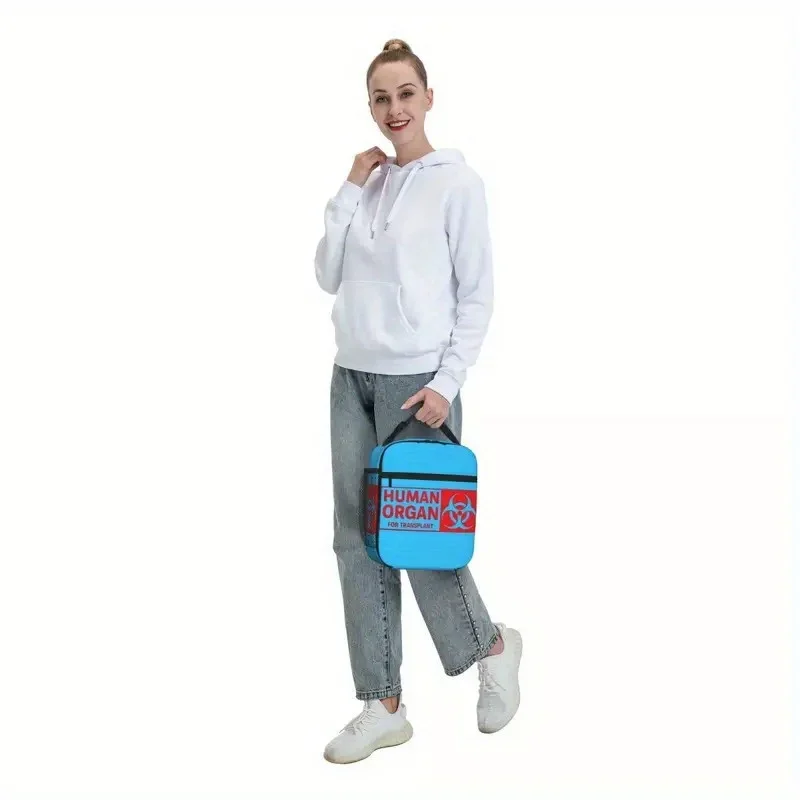 Red Human Organ for Transplant Insulated Lunch Bag Cooler Bag Meal Container Large Tote Lunch Box Food Storage Bags