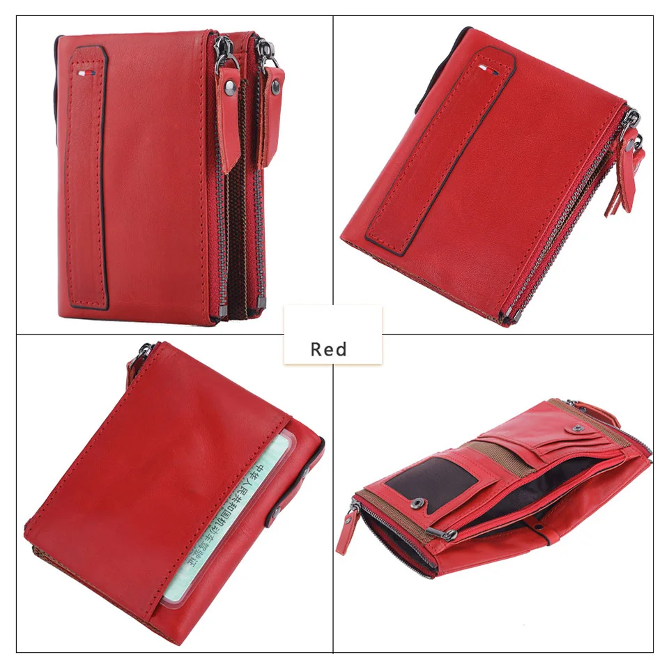 Men Wallets 100% Real Genuine Original Cowskin Leather Short Card Holder Leather Men Purse High Quality Luxury Brand Male Wallet