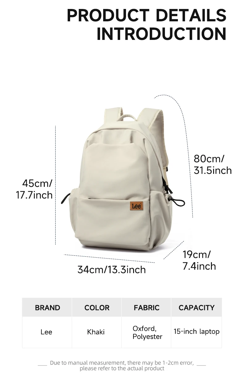 LEE Unisex Large Capacity Laptop Bagpack Women Man Middle School College Student School Bag Outdoor Travel Rucksack