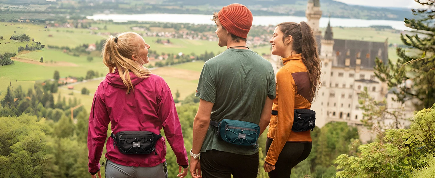 WATERFLY 1.5L Lightweight Fanny Pack: RFID Blocking, Anti-Theft, Water Resistant Crossbody Bag for Travel, EDC