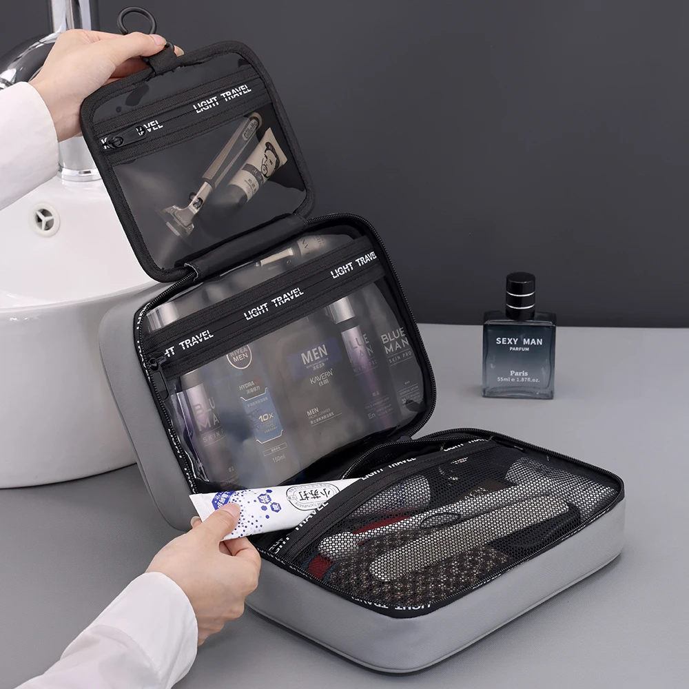 Waterproof Hanging Toiletry Bag Large Capacity Portable Travel Necessaire Case Cosmetic Bag for Men Women Wash Pouch