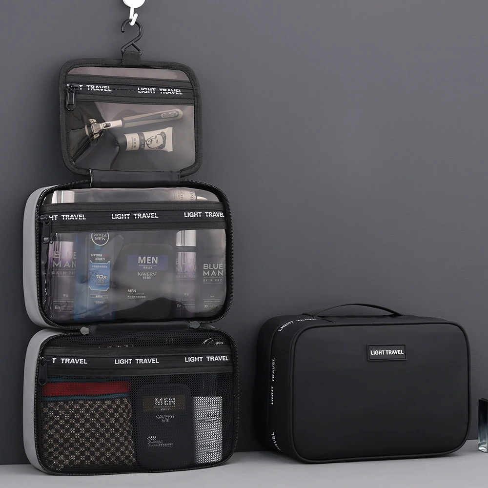 Waterproof Hanging Toiletry Bag Large Capacity Portable Travel Necessaire Case Cosmetic Bag for Men Women Wash Pouch