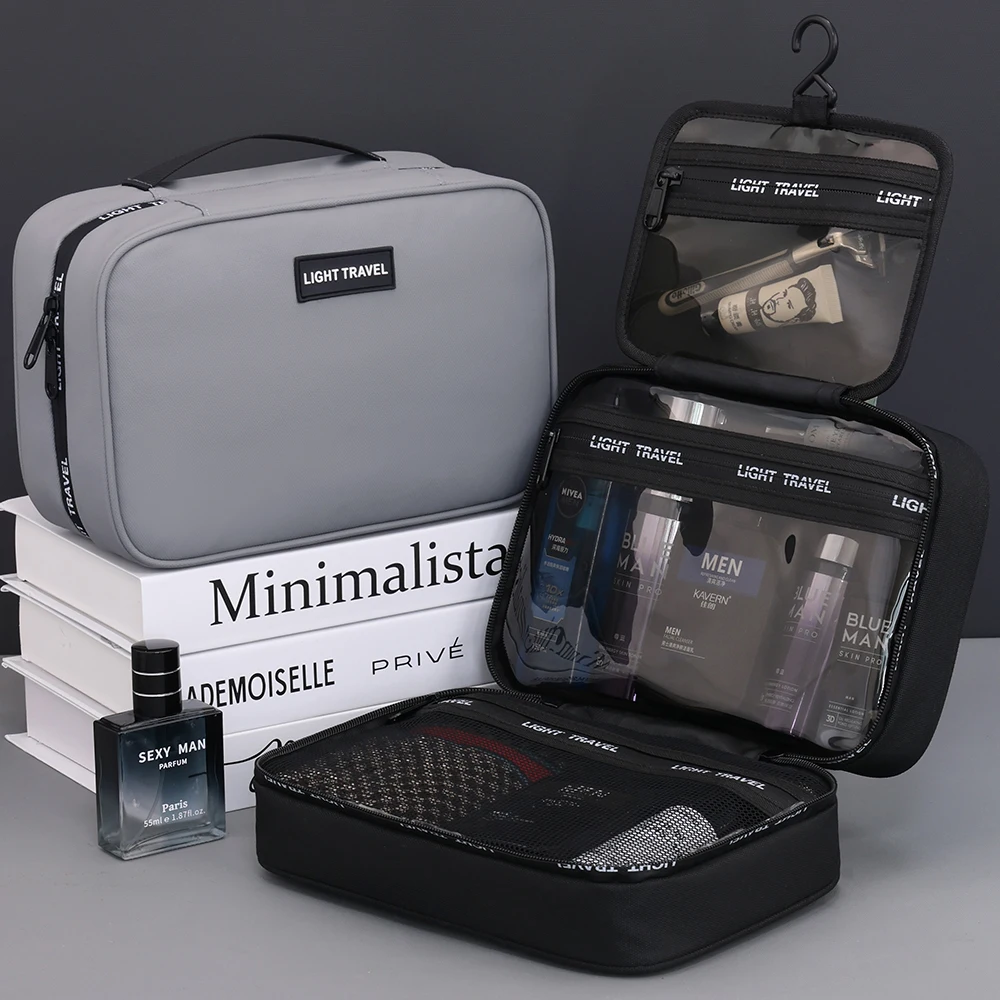 Waterproof Hanging Toiletry Bag Large Capacity Portable Travel Necessaire Case Cosmetic Bag for Men Women Wash Pouch