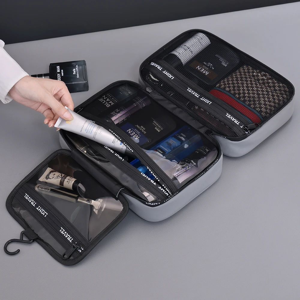 Waterproof Hanging Toiletry Bag Large Capacity Portable Travel Necessaire Case Cosmetic Bag for Men Women Wash Pouch