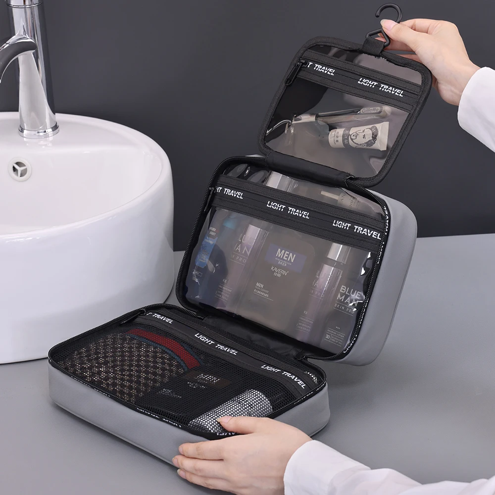 Waterproof Hanging Toiletry Bag Large Capacity Portable Travel Necessaire Case Cosmetic Bag for Men Women Wash Pouch