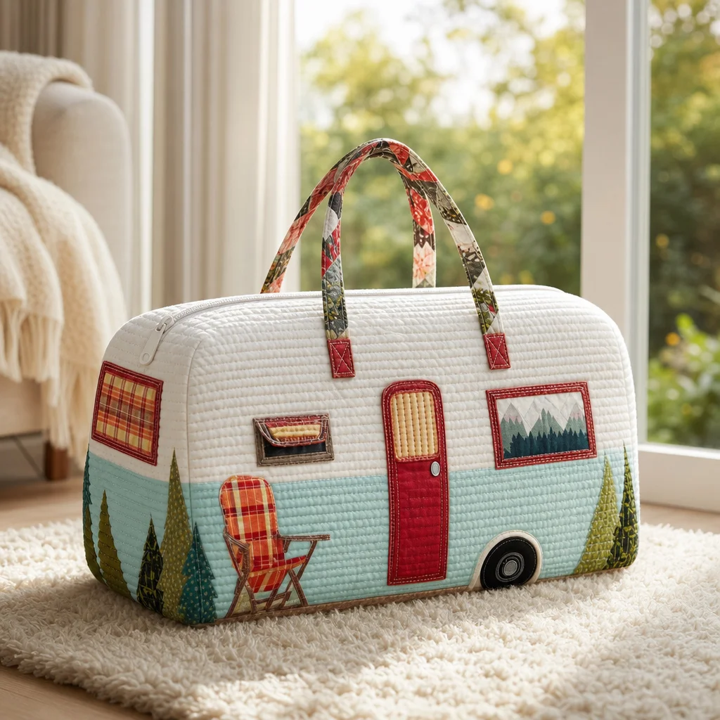 3D Printed Quilted Travel Bag - a Fashionable Gift for Hiking Camping Carrying - Casual Personalized Beach Sports Training Bag