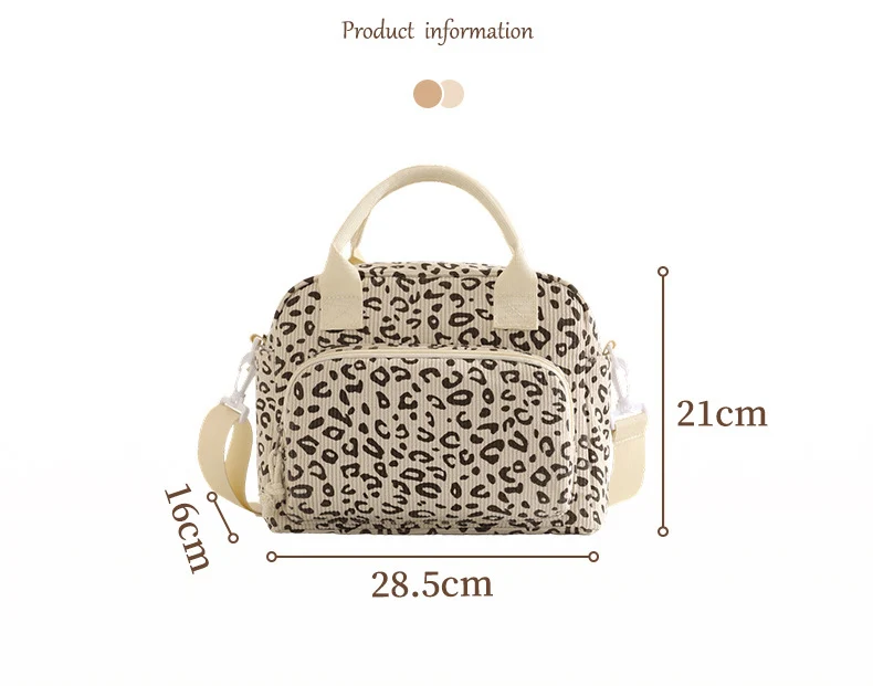 Corduroy Lunch Bag Thermal Insulation Lunch Box Storage Handbag Crossbody Multifunctional Kid School Cooler Bag Picnic FoodPouch