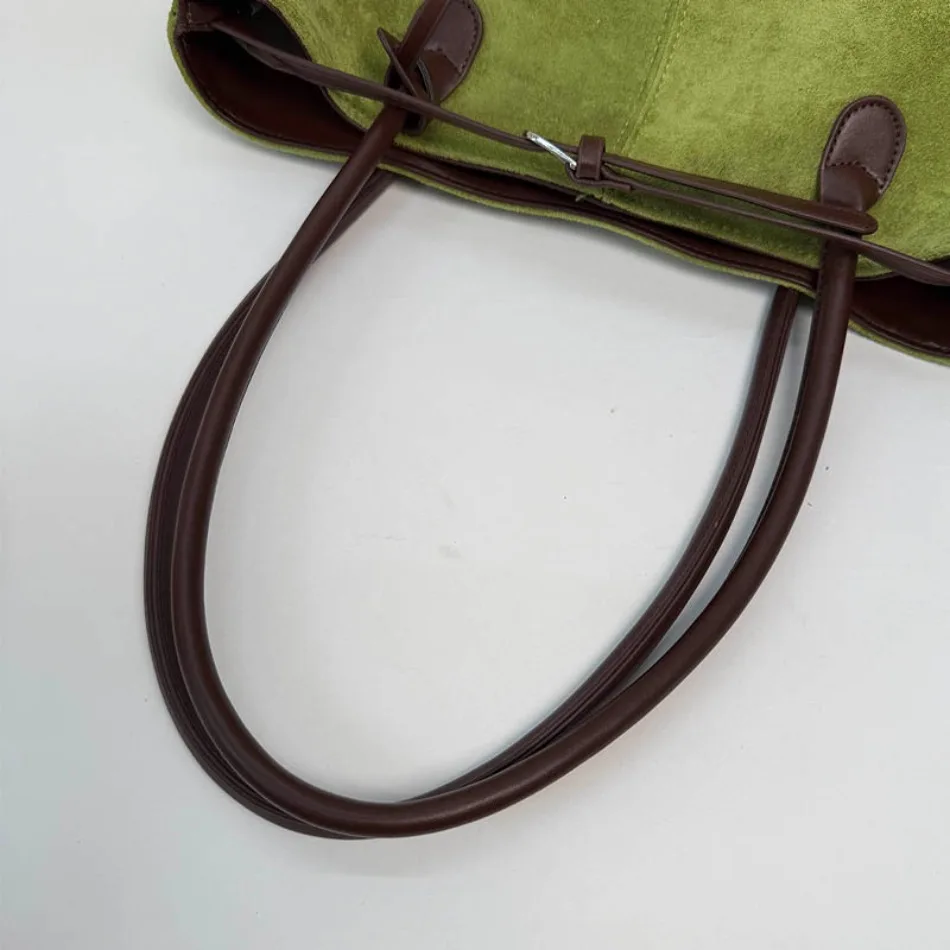 New Winter Solid Color Pu Leather Handbag Designer Shoulder Bags for Women Retro Top-Handle Bag Large Capacity Shopping Tote Sac
