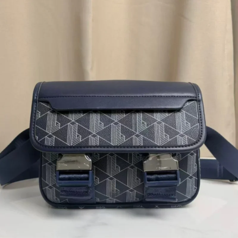 New Retro Printed Messenger Men's Shoulder Bag, Boy Fashionable Mobile Phone Storage Handbag,Pu Casual Trend Crossbody Bag