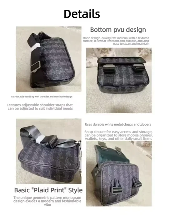New Retro Printed Messenger Men's Shoulder Bag, Boy Fashionable Mobile Phone Storage Handbag,Pu Casual Trend Crossbody Bag