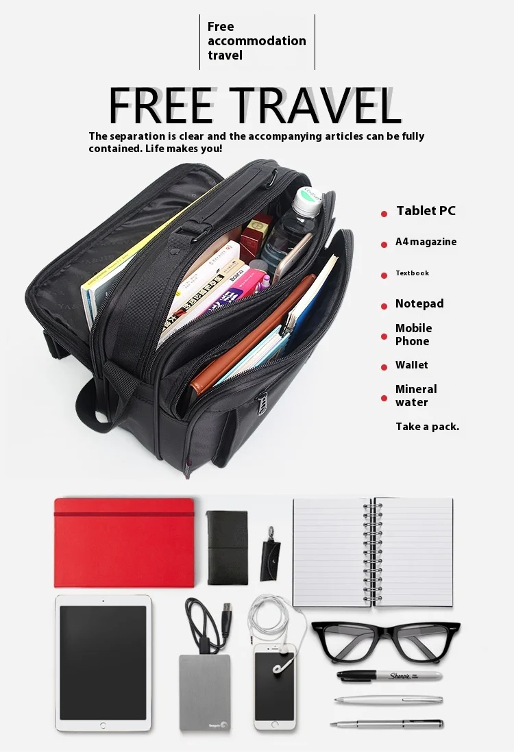 Shoulder Bag Men Handbags Messenger Small Business Briefcase Large Capacity Multifunction Fashion Casual Waterproof